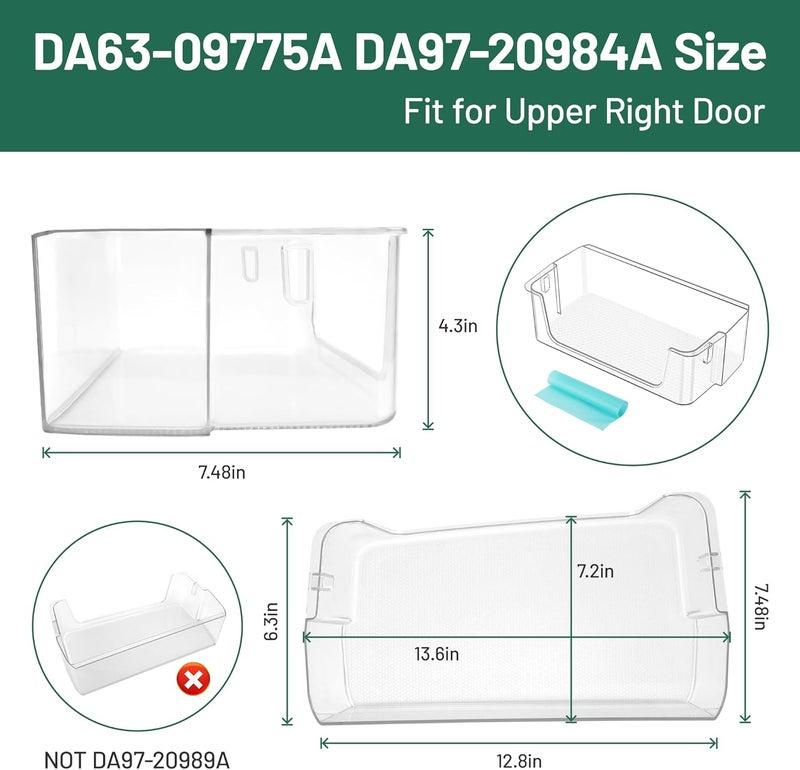 Fetechmate UPGRADED DA63-09775A DA97-20984A Refrigerator RIGHT Door Shelf Bin Fit for Sam-sung RF27T5201SG, RF27T5201SR, RF28T5001SR, RF28T5021SG Refrigerator Door Shelves By - 3 Year Free Replacement - Image 2